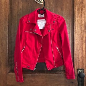 Current/Elliot red denim jacket, size 1